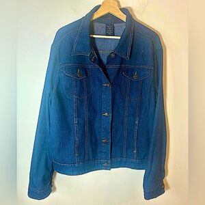 FADED GLORY Dark Rinse Blue Denim Jean Jacket Size Women’s XXL 20